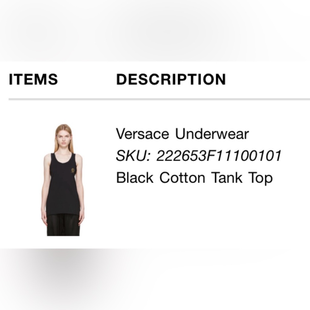 Versace Black Tank Top with Gold Logo - Picture 5 of 9
